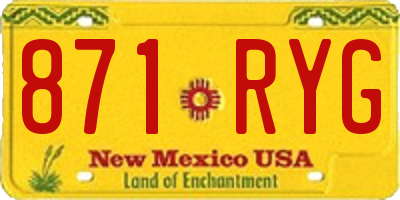 NM license plate 871RYG