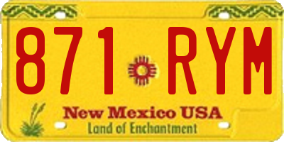 NM license plate 871RYM