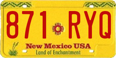 NM license plate 871RYQ