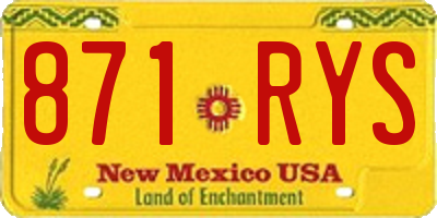 NM license plate 871RYS