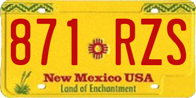 NM license plate 871RZS