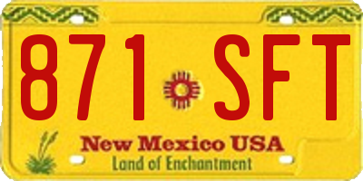 NM license plate 871SFT