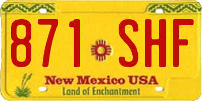 NM license plate 871SHF