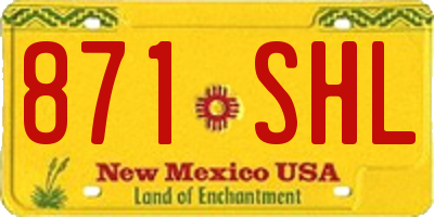 NM license plate 871SHL