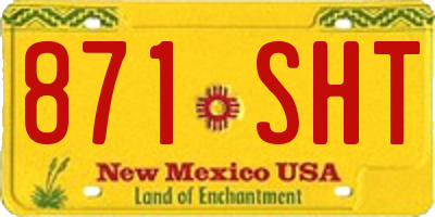 NM license plate 871SHT