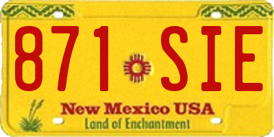 NM license plate 871SIE