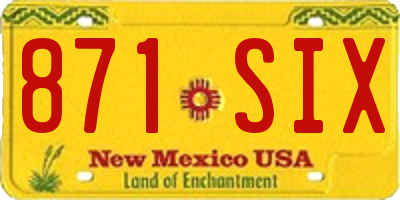 NM license plate 871SIX