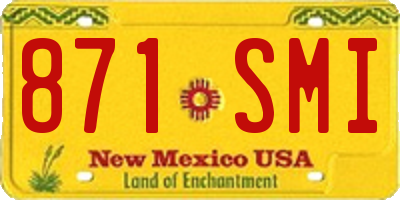 NM license plate 871SMI