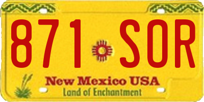 NM license plate 871SOR