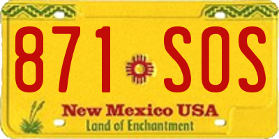 NM license plate 871SOS