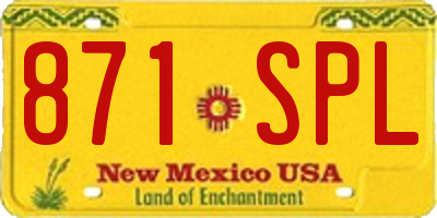 NM license plate 871SPL