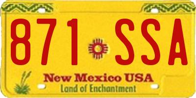 NM license plate 871SSA