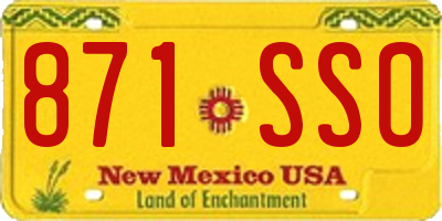 NM license plate 871SSO