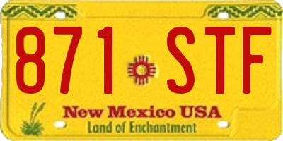 NM license plate 871STF