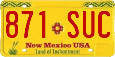 NM license plate 871SUC