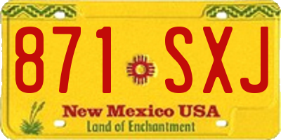 NM license plate 871SXJ