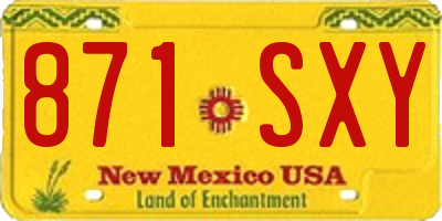 NM license plate 871SXY