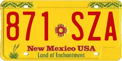 NM license plate 871SZA