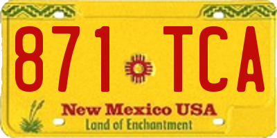 NM license plate 871TCA