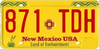 NM license plate 871TDH