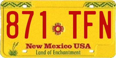 NM license plate 871TFN