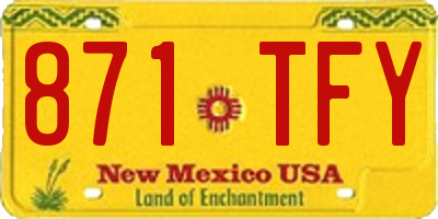 NM license plate 871TFY