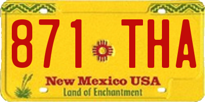 NM license plate 871THA