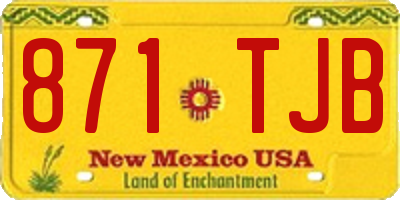 NM license plate 871TJB