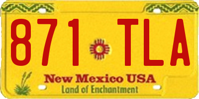 NM license plate 871TLA