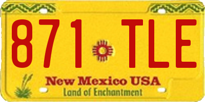 NM license plate 871TLE