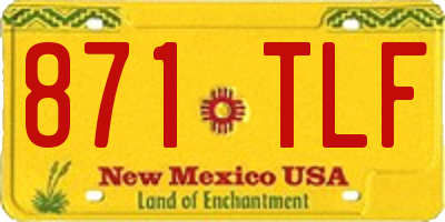 NM license plate 871TLF