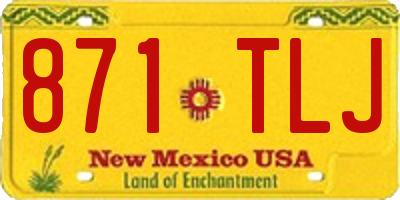 NM license plate 871TLJ