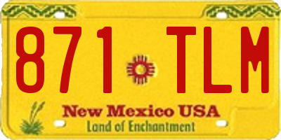 NM license plate 871TLM