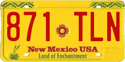 NM license plate 871TLN