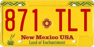 NM license plate 871TLT