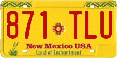 NM license plate 871TLU