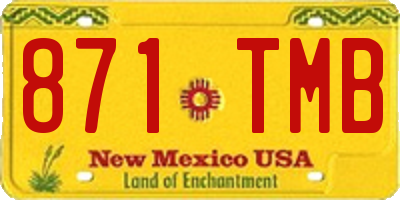 NM license plate 871TMB