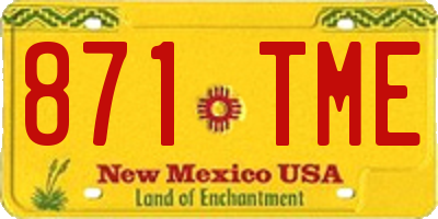 NM license plate 871TME