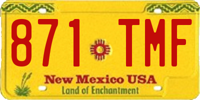 NM license plate 871TMF