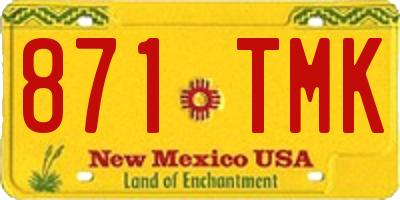 NM license plate 871TMK
