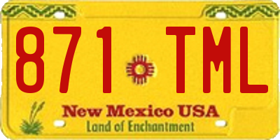 NM license plate 871TML