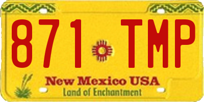 NM license plate 871TMP