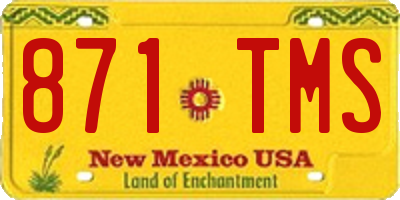 NM license plate 871TMS