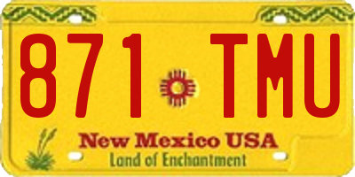 NM license plate 871TMU