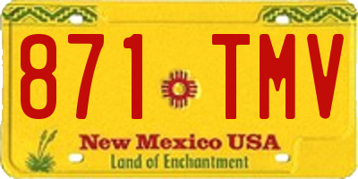 NM license plate 871TMV
