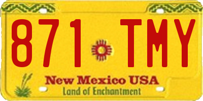 NM license plate 871TMY