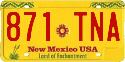 NM license plate 871TNA