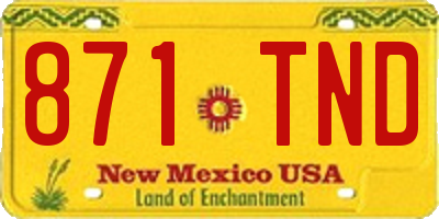 NM license plate 871TND