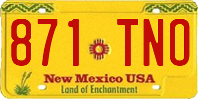 NM license plate 871TNO
