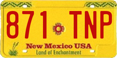 NM license plate 871TNP